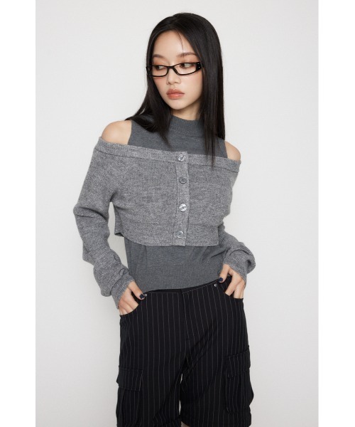 LAGUA GEM(ラグアジェム)の「2PIECE OFF SHOULDER ニット(ニット/セーター・レディース・レッド/ネイビー/杢グレー・FREE)」の22枚目の写真