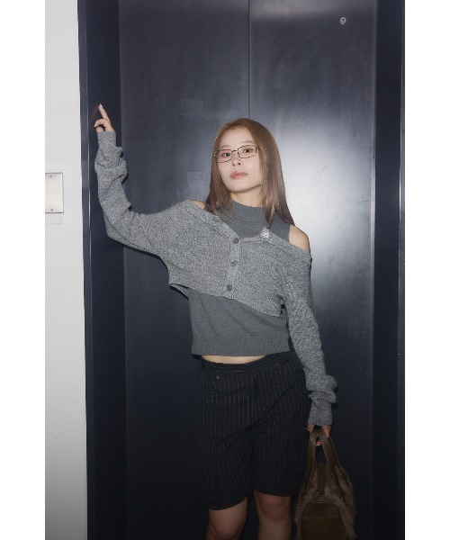 LAGUA GEM(ラグアジェム)の「2PIECE OFF SHOULDER ニット(ニット/セーター・レディース・レッド/ネイビー/杢グレー・FREE)」の14枚目の写真