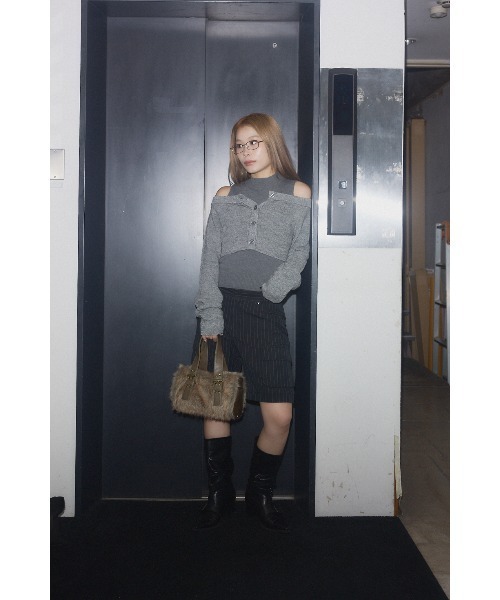 LAGUA GEM(ラグアジェム)の「2PIECE OFF SHOULDER ニット(ニット/セーター・レディース・レッド/ネイビー/杢グレー・FREE)」の15枚目の写真