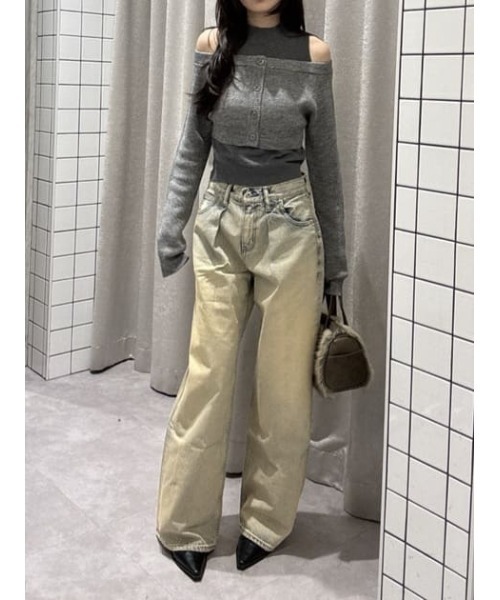 LAGUA GEM(ラグアジェム)の「2PIECE OFF SHOULDER ニット(ニット/セーター・レディース・レッド/ネイビー/杢グレー・FREE)」の12枚目の写真