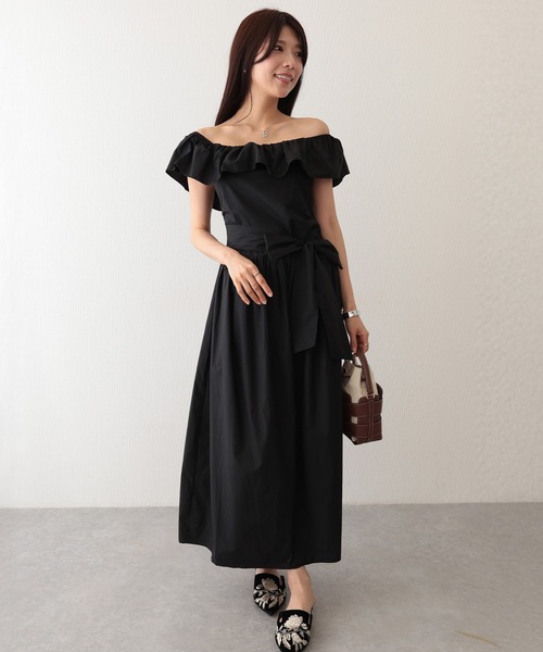 Lace Ladies(レースレディース)の「フリル ウエストリボン オフショル ロング ワンピース(ワンピース・レディース・ミント/ブラック・M)」の12枚目の写真