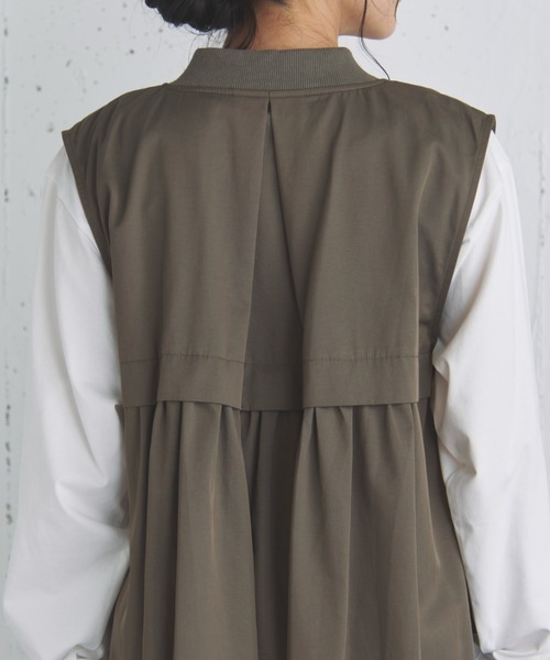 Doux archives（ドゥアルシーヴ）の「ロングMA-1ジレ（その他アウター・レディース・モカ/ブラック・FREE）」の20枚目の写真