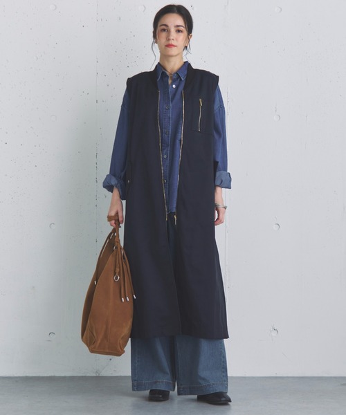 Doux archives（ドゥアルシーヴ）の「ロングMA-1ジレ（その他アウター・レディース・モカ/ブラック・FREE）」の17枚目の写真