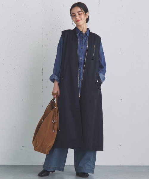 Doux archives（ドゥアルシーヴ）の「ロングMA-1ジレ（その他アウター・レディース・モカ/ブラック・FREE）」の16枚目の写真