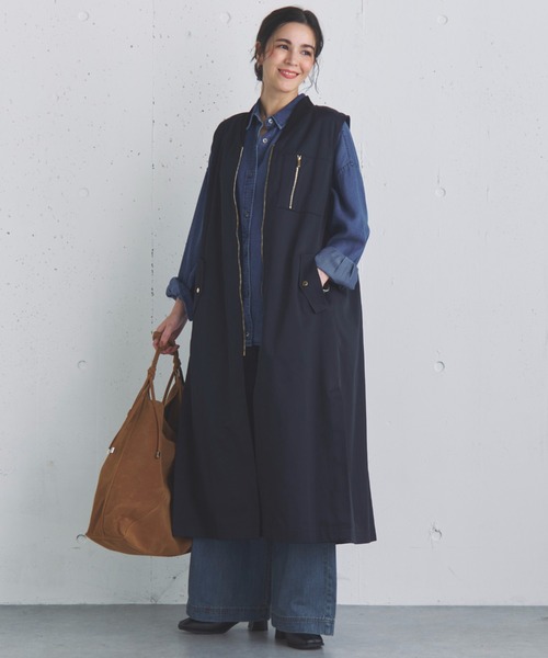 Doux archives（ドゥアルシーヴ）の「ロングMA-1ジレ（その他アウター・レディース・モカ/ブラック・FREE）」の15枚目の写真