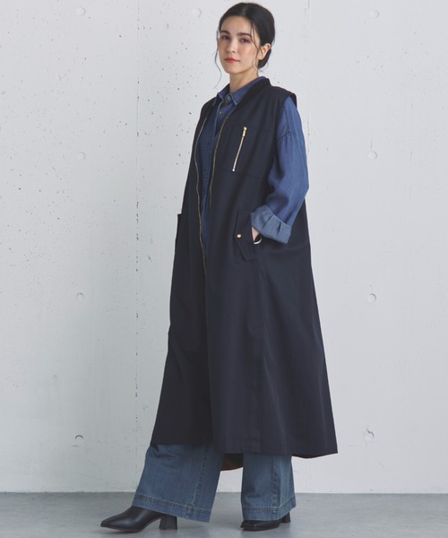 Doux archives（ドゥアルシーヴ）の「ロングMA-1ジレ（その他アウター・レディース・モカ/ブラック・FREE）」の14枚目の写真