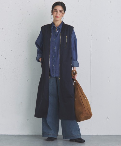 Doux archives（ドゥアルシーヴ）の「ロングMA-1ジレ（その他アウター・レディース・モカ/ブラック・FREE）」の6枚目の写真