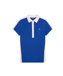 【J.LINDEBERG/GOLF】パネル配色ライン半袖ポロ