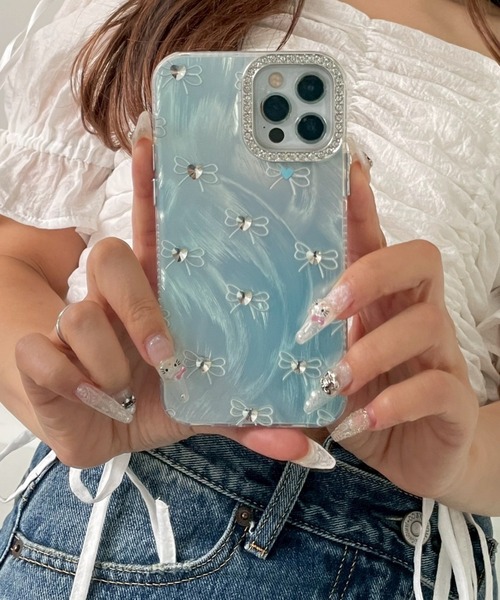 WEGO(ウィゴー)の「WEGO/ビジューリボンiphoneケース(サックス)(スマホケース/カバー・レディース・その他2/その他3・FREE)」の3枚目の写真