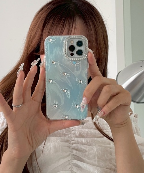 WEGO(ウィゴー)の「WEGO/ビジューリボンiphoneケース(サックス)(スマホケース/カバー・レディース・その他2/その他3・FREE)」の4枚目の写真