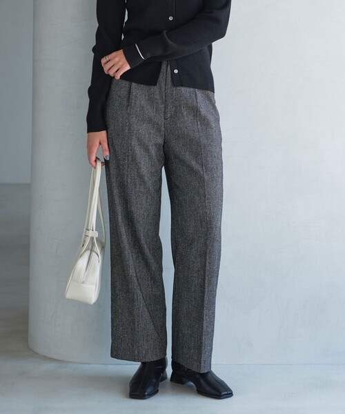 ツイルスラックス M ブラック benine 9 / ウールツイル2タックスラックス