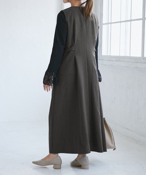 低身長・小柄さんサイズ】ウールライクウエストタックジャンパー