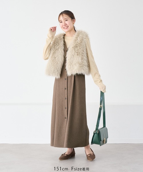 低身長・小柄さんサイズ】ウールライクウエストタックジャンパー