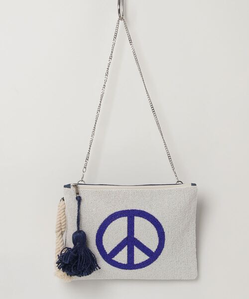 MAISON mou(メゾンムー)の「【Swaraj/スワラージ】ビーズ2WAYクラッチ(手刺繍ビーズ)(クラッチバッグ・レディース・ゴールド/ネイビー・FREE)」の2枚目の写真