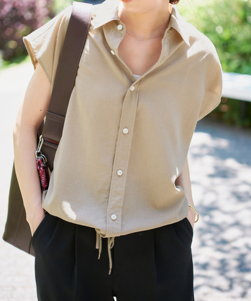 ソフトブロードフレンチヘムギャザーシャツ