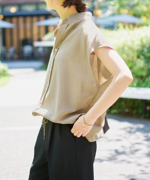 スピック＆スパン　 ソフトブロードフレンチヘムギャザーシャツ新品 Spick & Span｜ソフトブロードフレンチヘムギャザーシャツ