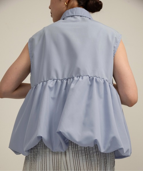 lawgy(ラウジー)の「nosleeve balloon shirt / ノースリーブバルーンシャツ(シャツ/ブラウス・レディース・ホワイト/チャコール/ブルー・FREE)」の8枚目の写真