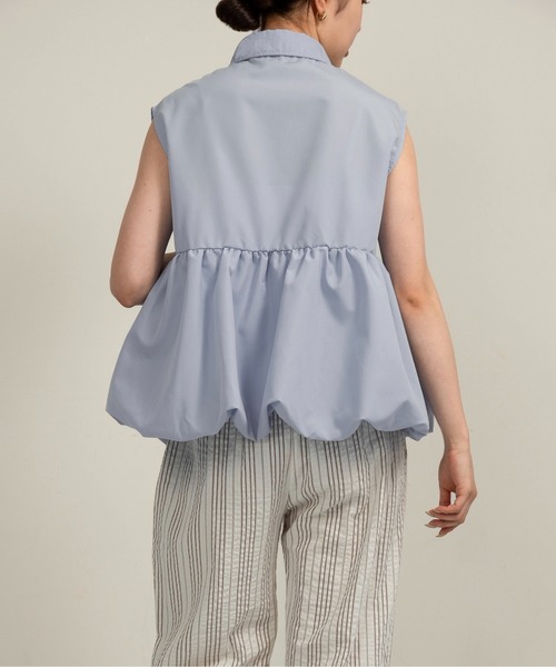 lawgy(ラウジー)の「nosleeve balloon shirt / ノースリーブバルーンシャツ(シャツ/ブラウス・レディース・ホワイト/チャコール/ブルー・FREE)」の10枚目の写真