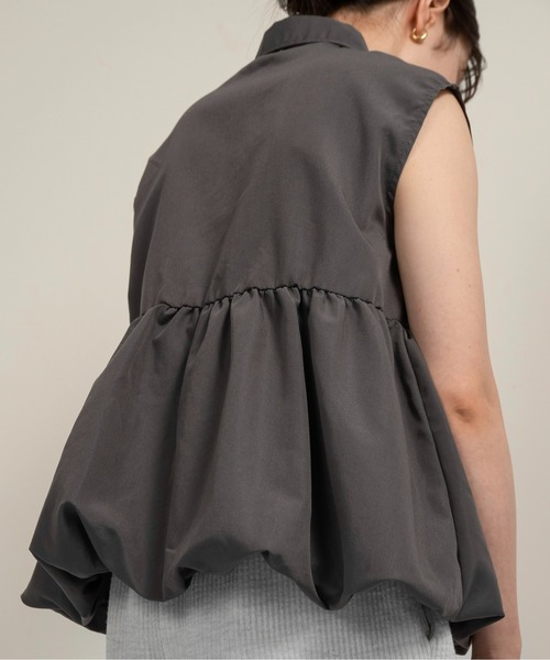lawgy(ラウジー)の「nosleeve balloon shirt / ノースリーブバルーンシャツ(シャツ/ブラウス・レディース・ホワイト/チャコール/ブルー・FREE)」の12枚目の写真