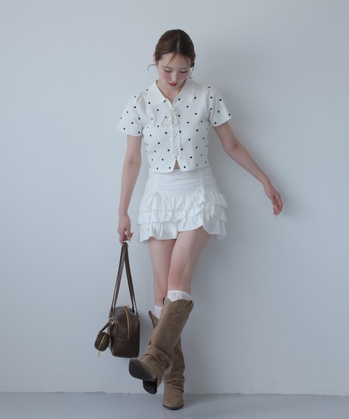 セール】ドロストティアードミニスカート（スカート）｜one after