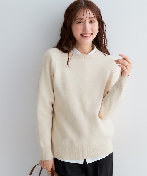 Petitjo(プッチージョ)の「小さいサイズ スウェットライクラグランニット 低身長さん・小柄女性(ニット/セーター・レディース・ネイビー/オートミール/ブラック/杢グレー・PS/PSS)」の4枚目の写真