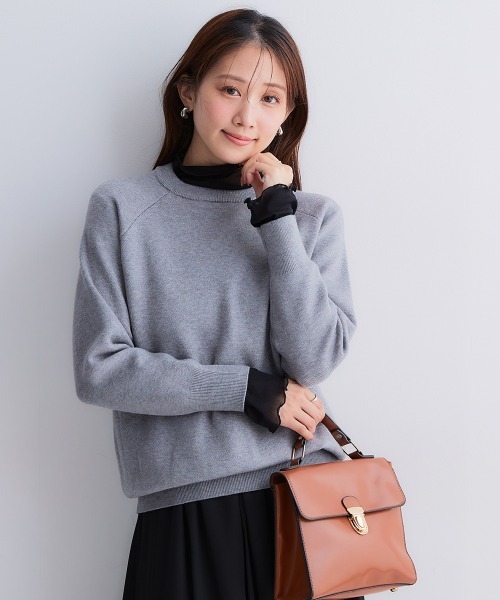 Petitjo(プッチージョ)の「小さいサイズ スウェットライクラグランニット 低身長さん・小柄女性(ニット/セーター・レディース・ネイビー/オートミール/ブラック/杢グレー・PS/PSS)」の5枚目の写真