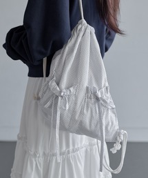 UNE MANSION（ユヌマンション）の「ダブルポケットリボンドットスナップバックパック（バックパック/リュック）」