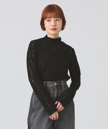 Ray BEAMS | レース ジャガード ハイネック トップス(Tシャツ/カットソー)