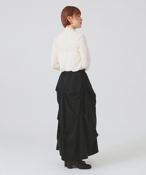 Ray BEAMS（レイビームス）の「レース ジャガード ハイネック トップス（Tシャツ/カットソー・レディース・オフホワイト/ブラック・ONE SIZE）」の5枚目の写真