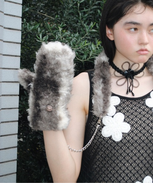 セール】fur bag? gloves / ショルダーファーミトン（手袋）｜musubore