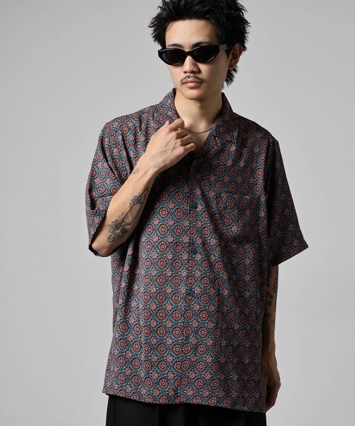BANKS(バンクス)の「BANKS JOURNAL ALL OVER BATIC SS SHIRT オールオーバーバティック半袖シャツ(シャツ/ブラウス・メンズ・ネイビー/ブラック・L/XL/M)」の9枚目の写真