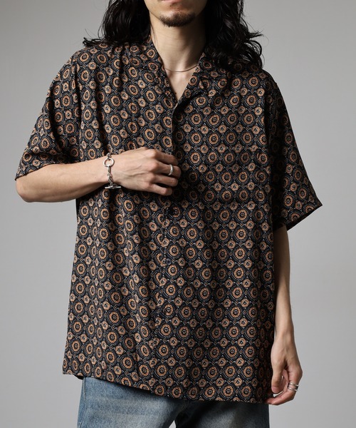 BANKS(バンクス)の「BANKS JOURNAL ALL OVER BATIC SS SHIRT オールオーバーバティック半袖シャツ(シャツ/ブラウス・メンズ・ネイビー/ブラック・L/XL/M)」の5枚目の写真