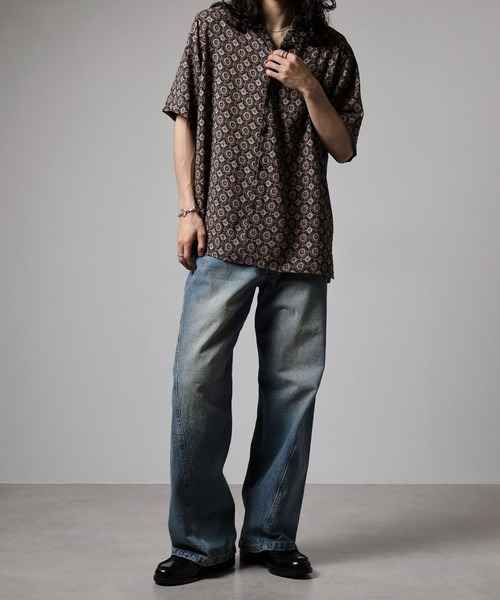 BANKS(バンクス)の「BANKS JOURNAL ALL OVER BATIC SS SHIRT オールオーバーバティック半袖シャツ(シャツ/ブラウス・メンズ・ネイビー/ブラック・L/XL/M)」の7枚目の写真