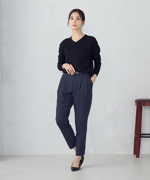 COMME CA ISM（コムサイズム）の「【マシンウォッシャブル】ベーシックＶネックニット（ニット/セーター・レディース・ブラック/ホワイト/グリーン/チャコール・MEDIUM/LARGE）」の9枚目の写真