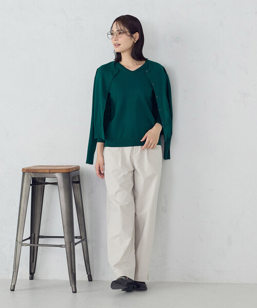 COMME CA ISM（コムサイズム）の「【マシンウォッシャブル】ベーシックＶネックニット（ニット/セーター・レディース・ブラック/ホワイト/グリーン/チャコール・MEDIUM/LARGE）」の8枚目の写真