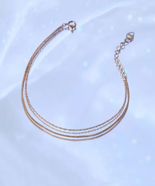 JUPITER(ジュピター)の「【K10】2連チェーンブレスレット<15cm+3cm>(ブレスレット・レディース・ゴールド・FREE)」の2枚目の写真