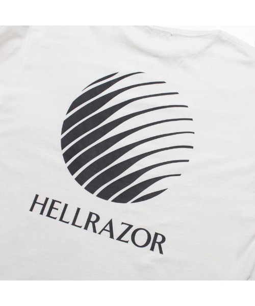 Hellrazor(ヘルレイザー)の「Hellrazor CORE LOGO T-SHIRT(ヘルレイザー コア ロゴ Tシャツ)(シャツ/ブラウス・メンズ・ホワイト/グレー系・MEDIUM/LARGE/X-LARGE/XX-LARGE)」の6枚目の写真