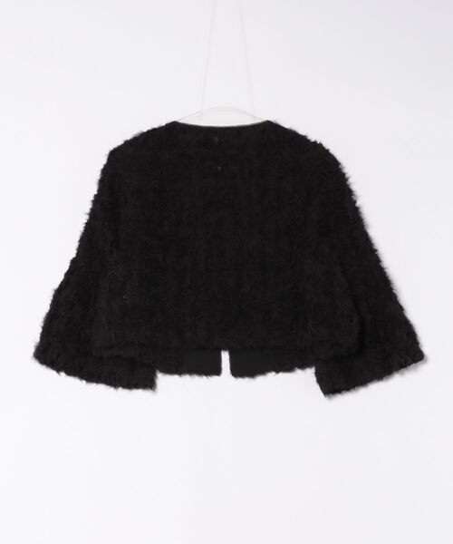 STRAWBERRY-FIELDS（ストロベリーフィールズ）の「クロスエンブロイダリー_レース風刺繍ショート羽織り（その他アウター・レディース・ブラック/キナリ・2）」の5枚目の写真