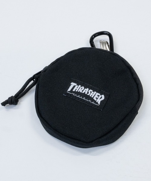 THRASHER（スラッシャー）の「【10】〔THRASHER/スラッシャー〕カラビナ付き サークル マルチミニポーチ（ポーチ・メンズ・ブラック系2/ブラック系1/レオパード・FREE）」の2枚目の写真