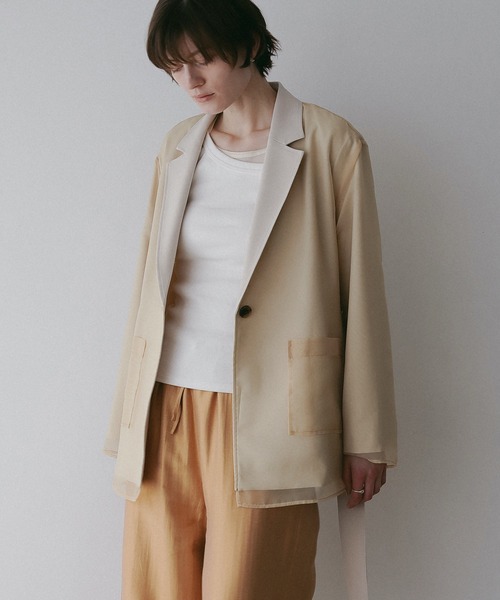 ジャケット・アウター aere sheer jacket beige セール】LAYERED SHEER JACKET（その他アウター）｜MANOF（マノフ）の