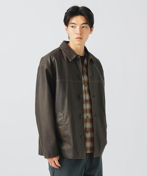 フェイクレザー カーコート/Faux Leather Car Coat【ユニセックス