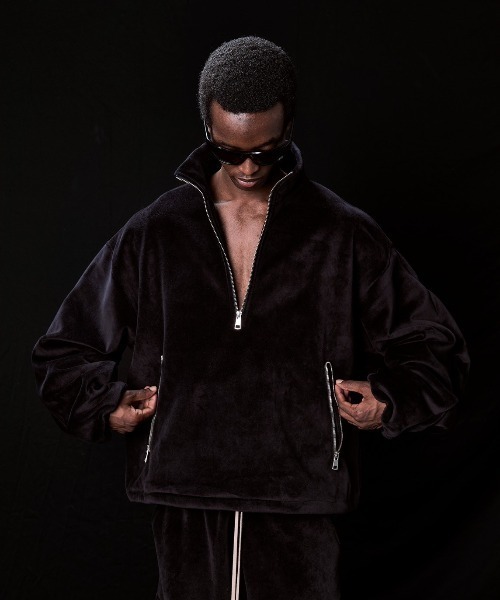 DankeSchon/ダンケシェーン/W-FACE VELOUR HALF ZIP STAND