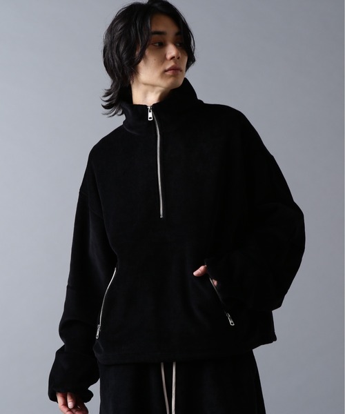 DANKE SCHON（ダンケシェーン）の「DankeSchon/ダンケシェーン/W-FACE VELOUR HALF ZIP STAND（スウェット・メンズ・ブラック/チャコールグレー・S/M/L）」の4枚目の写真