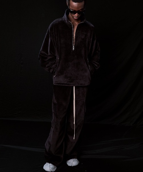 DANKE SCHON（ダンケシェーン）の「DankeSchon/ダンケシェーン/W-FACE VELOUR HALF ZIP STAND（スウェット・メンズ・ブラック/チャコールグレー・S/M/L）」の12枚目の写真