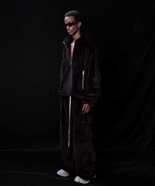 DANKE SCHON（ダンケシェーン）の「DankeSchon/ダンケシェーン/W-FACE VELOUR HALF ZIP STAND（スウェット・メンズ・ブラック/チャコールグレー・S/M/L）」の13枚目の写真