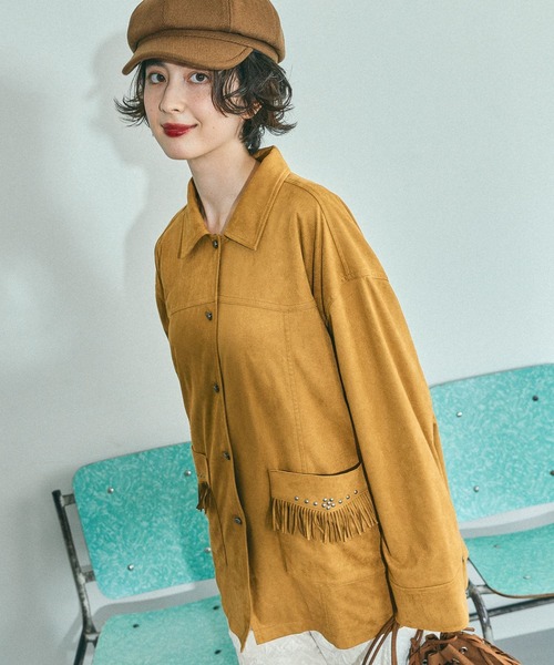 niko and...（ニコアンド）の「スウェードウエスタンシャツジャケット（その他アウター・レディース・キャメル/ブラック・FREE）」の17枚目の写真