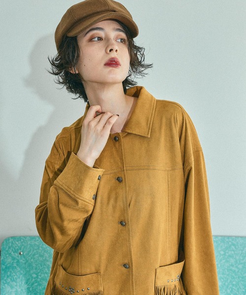 niko and...（ニコアンド）の「スウェードウエスタンシャツジャケット（その他アウター・レディース・キャメル/ブラック・FREE）」の16枚目の写真