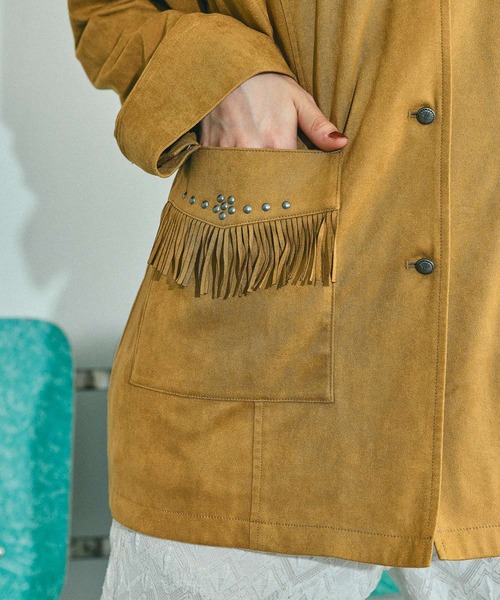 niko and...（ニコアンド）の「スウェードウエスタンシャツジャケット（その他アウター・レディース・キャメル/ブラック・FREE）」の14枚目の写真