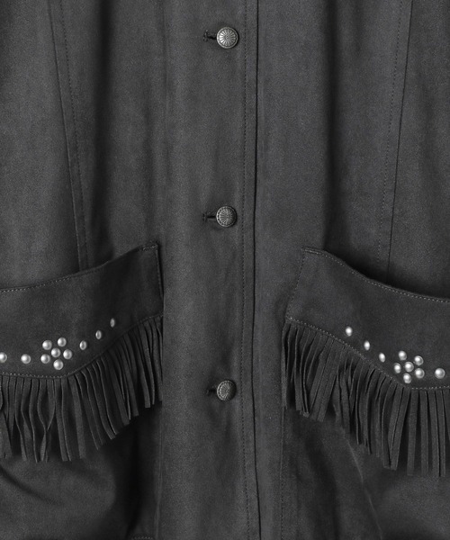 niko and...（ニコアンド）の「スウェードウエスタンシャツジャケット（その他アウター・レディース・キャメル/ブラック・FREE）」の4枚目の写真