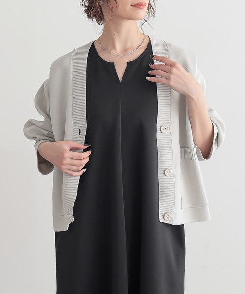 n'OrLABEL（ノアールレーベル）の「『異素材切替えノースリーブワンピース』（ワンピース・レディース・ブラック/ブラウン/グリーン・1/2）」の8枚目の写真